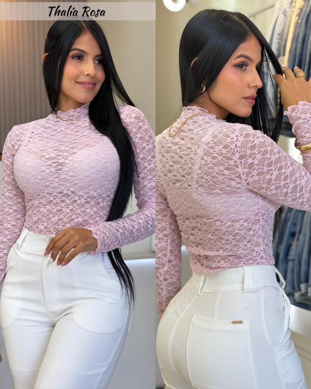 BLUSA THALIA-BLONDA CON SPANDEX