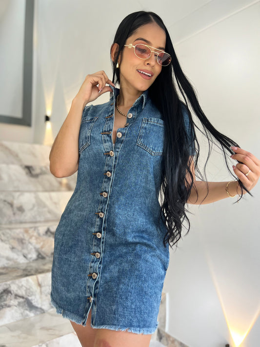 V2251-VESTIDO ELABORADO DENIM LIVIANO