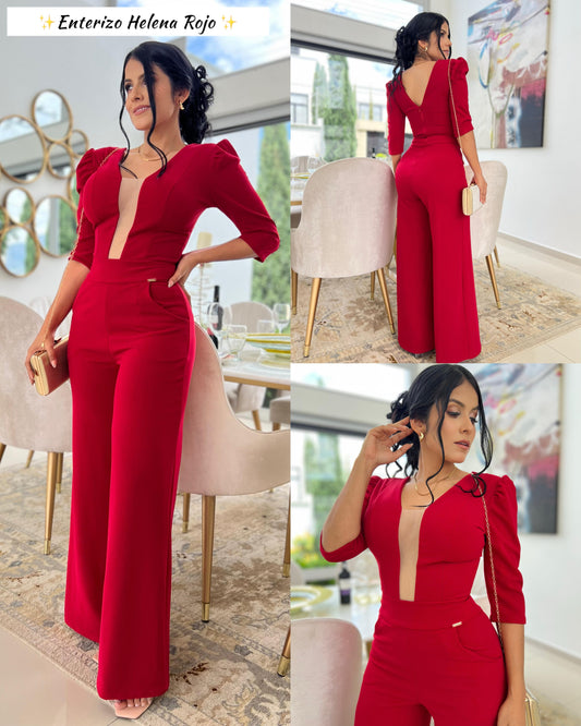 ENTERIZO HELENA-CREPE ROMANO-ESCOTE MALLA PIEL