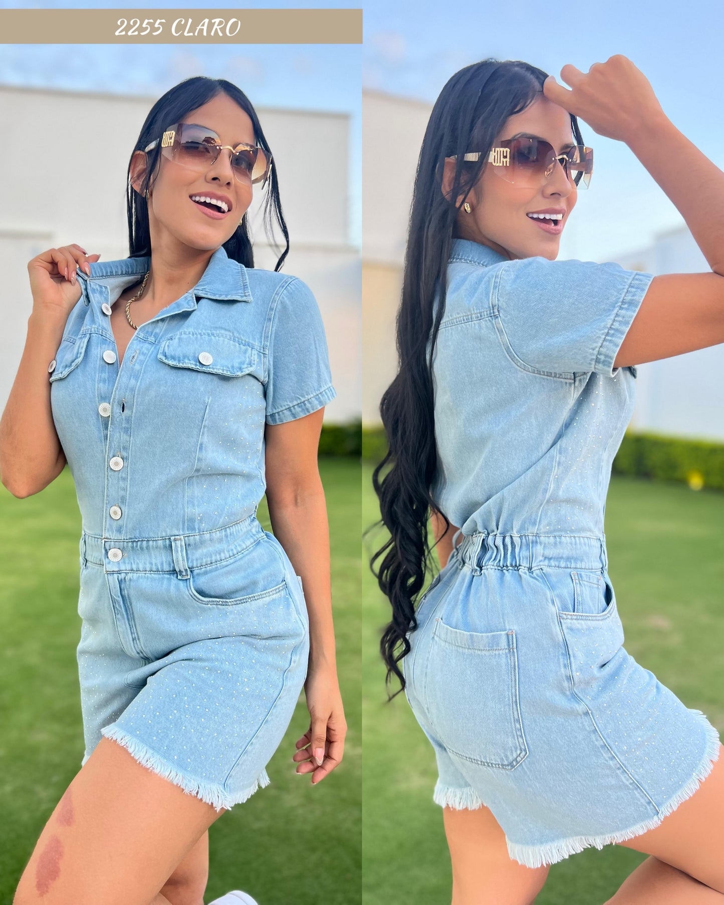 ENTERIZO DE SHORTS-ELABORADO EN  DENIM