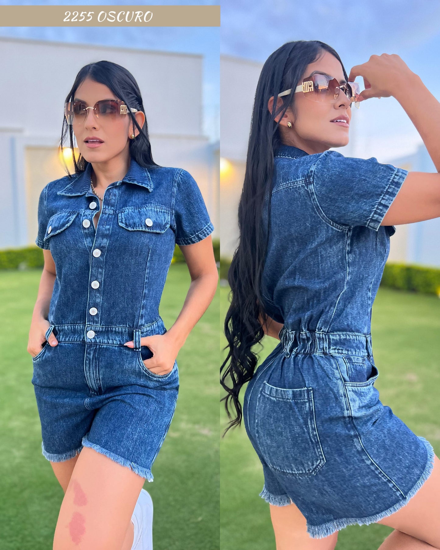 ENTERIZO DE SHORTS-ELABORADO EN  DENIM