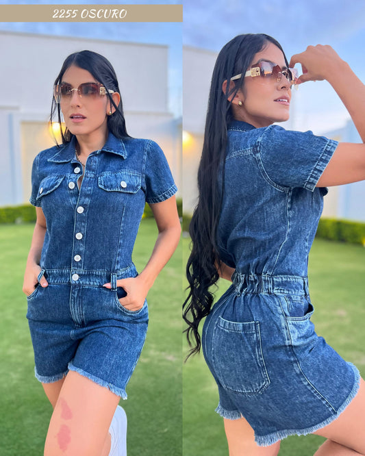 ENTERIZO DE SHORTS-ELABORADO EN  DENIM