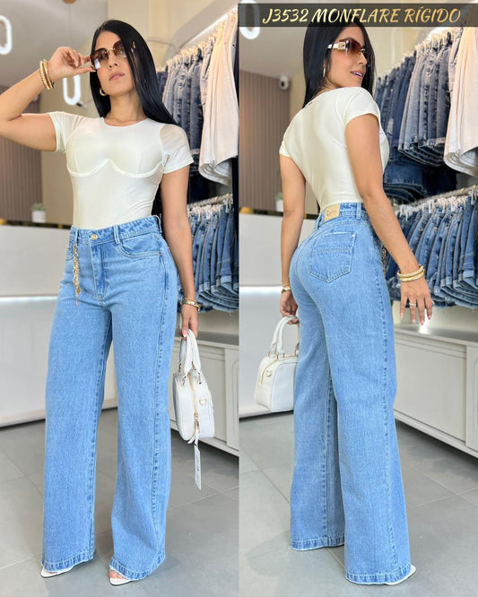 J3532-JEANS MONFLARE RIGIDO