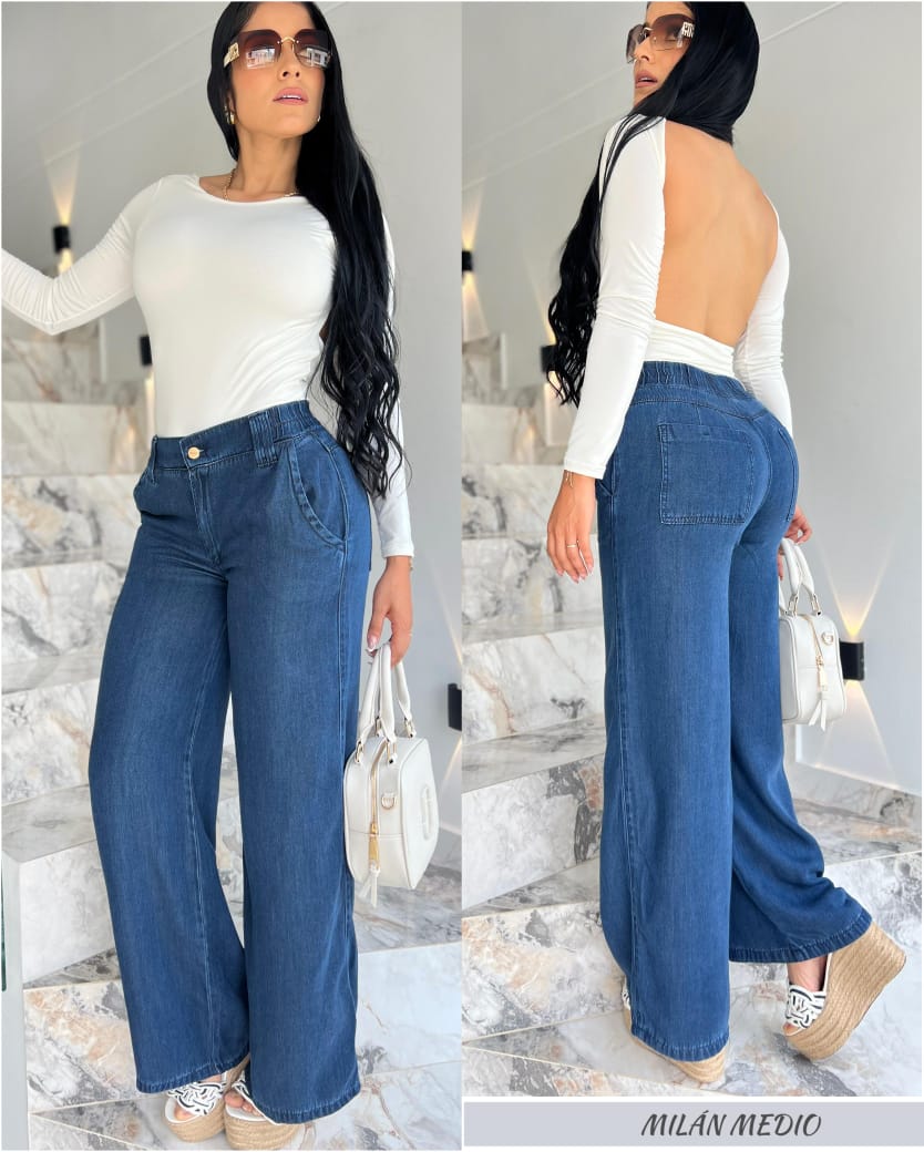 JEANS PALAZZO-ELABORADO DENIM LIVIANO